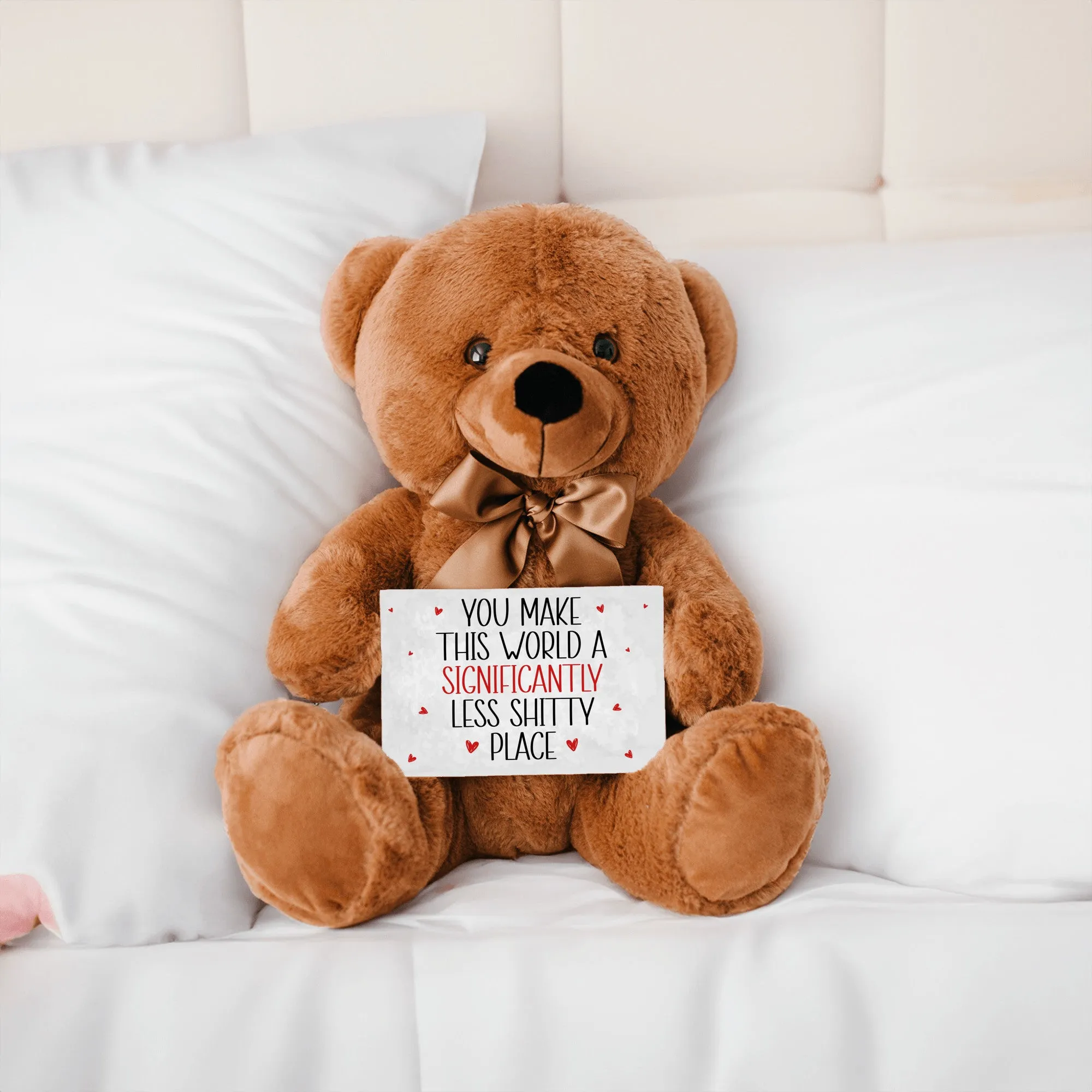 Less Shitty Teddy Bear with Message Card, PRICE INCLUDES FREE SHIPPING