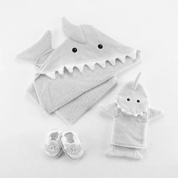 Let the Fin Begin Shark 4-Piece Bath Gift Set (Gray)