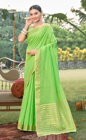 Light Green Cotton Saree
