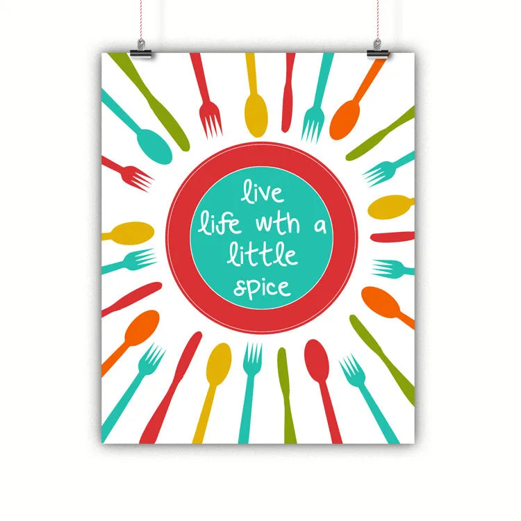 Live Life With a Little Spice Kitchen Wall Art