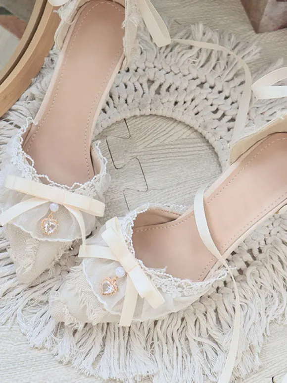 Lolita Wedding Dress Lolita Footwear Black Ruffles Bows Stiletto Heel Lolita Shoes