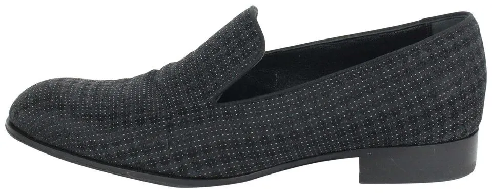 Louis Vuitton Mens US 9 Black Damier Sparkle Slip On Loafer Dress Shoe 1LV3L17