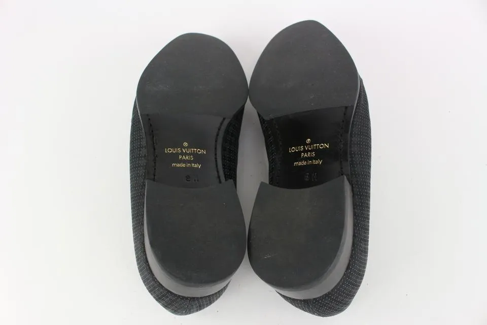 Louis Vuitton Mens US 9 Black Damier Sparkle Slip On Loafer Dress Shoe 1LV3L17