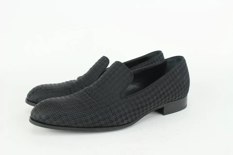 Louis Vuitton Mens US 9 Black Damier Sparkle Slip On Loafer Dress Shoe 1LV3L17