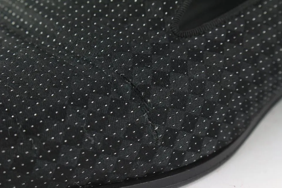 Louis Vuitton Mens US 9 Black Damier Sparkle Slip On Loafer Dress Shoe 1LV3L17