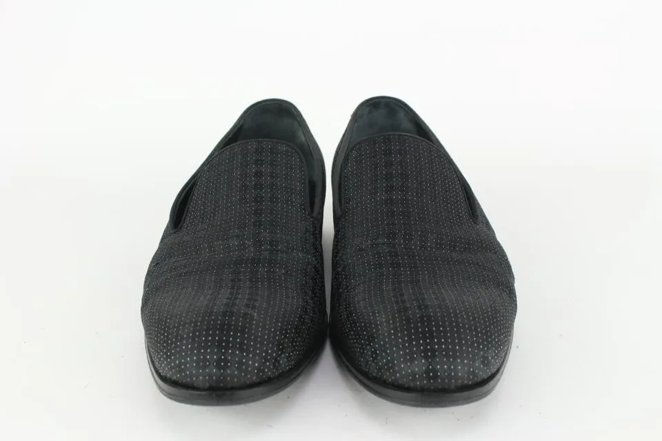 Louis Vuitton Mens US 9 Black Damier Sparkle Slip On Loafer Dress Shoe 1LV3L17