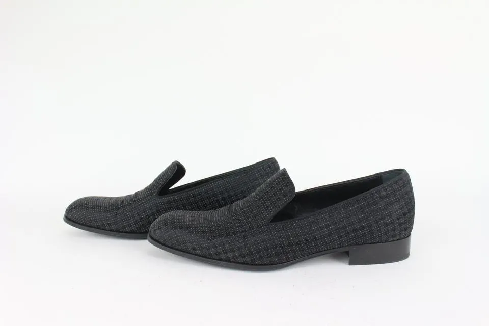 Louis Vuitton Mens US 9 Black Damier Sparkle Slip On Loafer Dress Shoe 1LV3L17