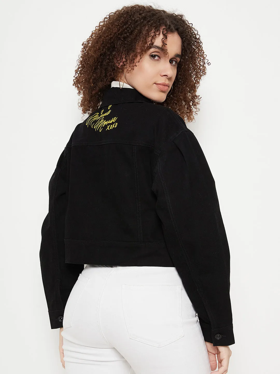 Madame Animal Print Collar Black Jacket