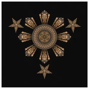 Mandala Filipino Black Square Gallery Canvas Wrap