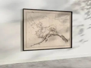 Map of Alaska and Adjoining Regions 1880| Map Wall Decor