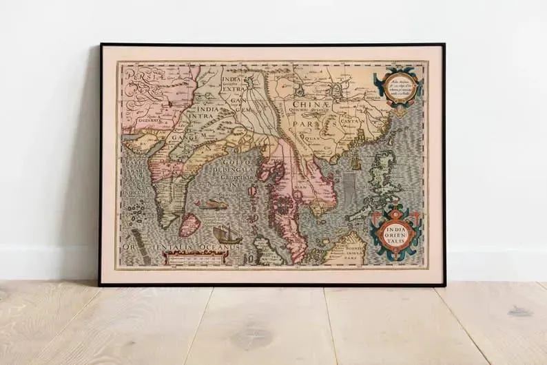 Map of India 1623| Gerardus Mercator| Old Map