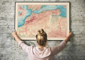 Map of Morocco, Algeria and Tunisia| Map Wall Decor