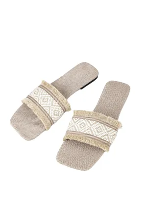 Margaret - Fringed Weave Woman's Beach Slides