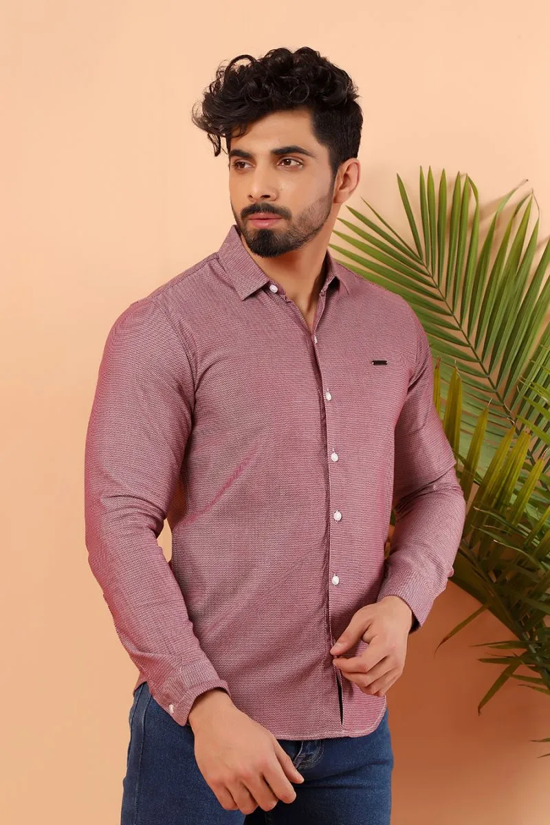Maroon Twill Casual Shirt FS Slim Fit