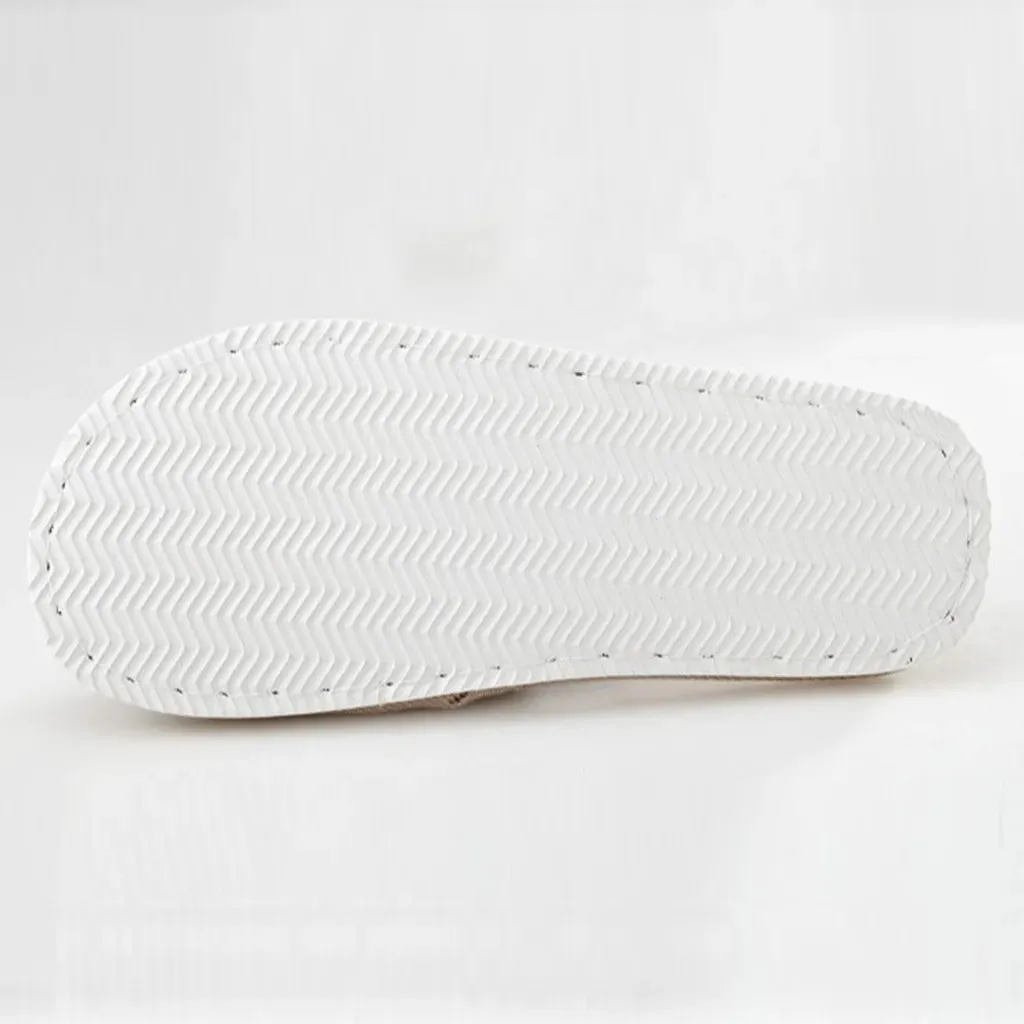 Men and women couple soft slippers Pure plain home linen slippers