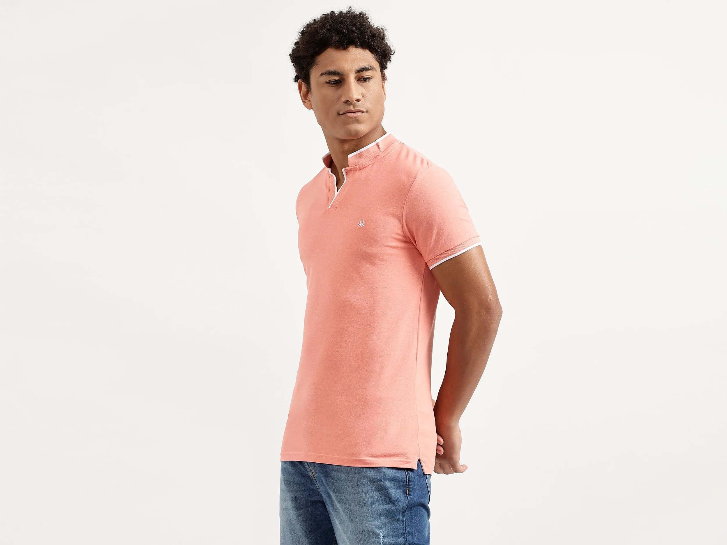 Men Pink Solid Regular T Shirt