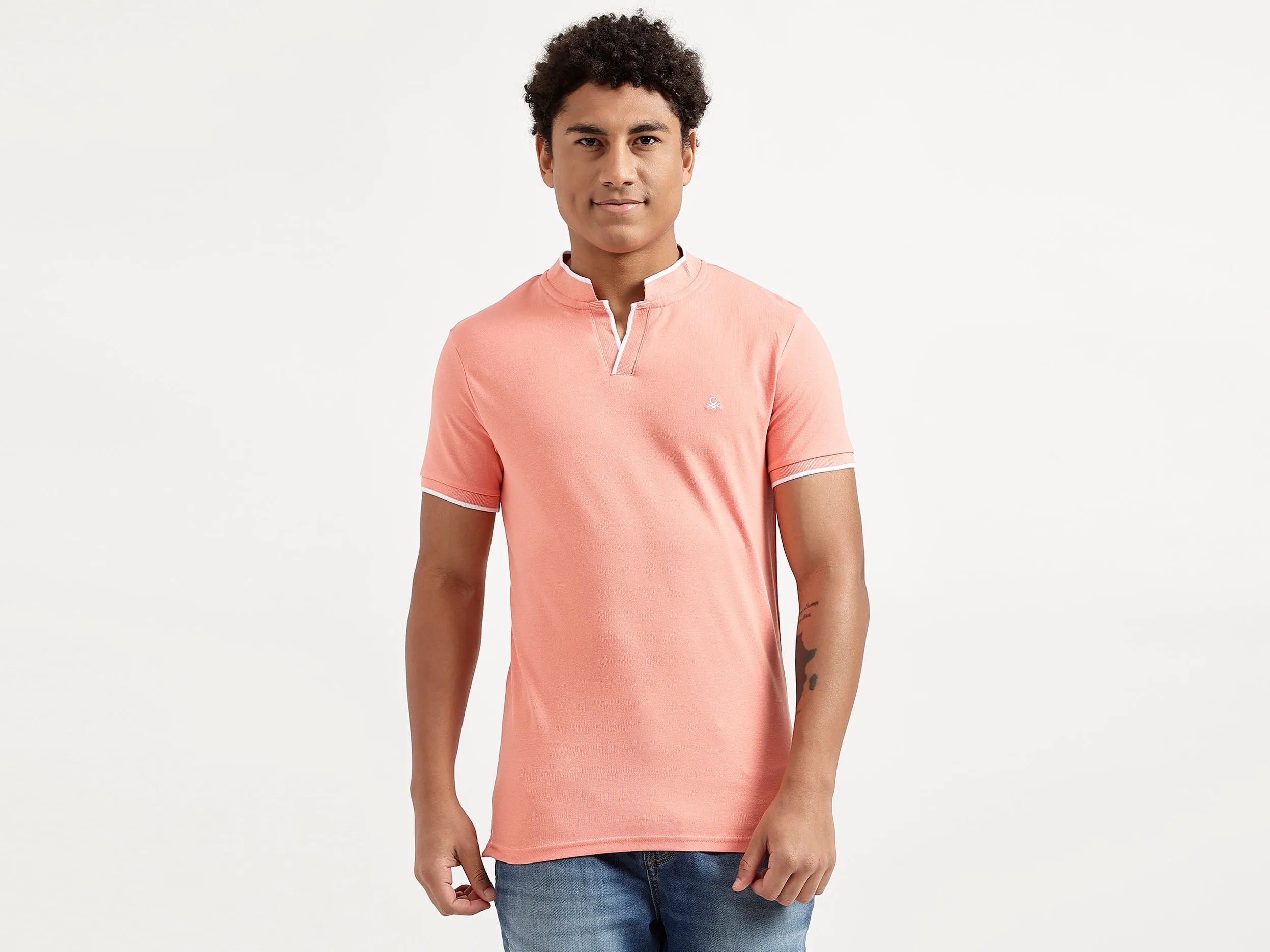 Men Pink Solid Regular T Shirt