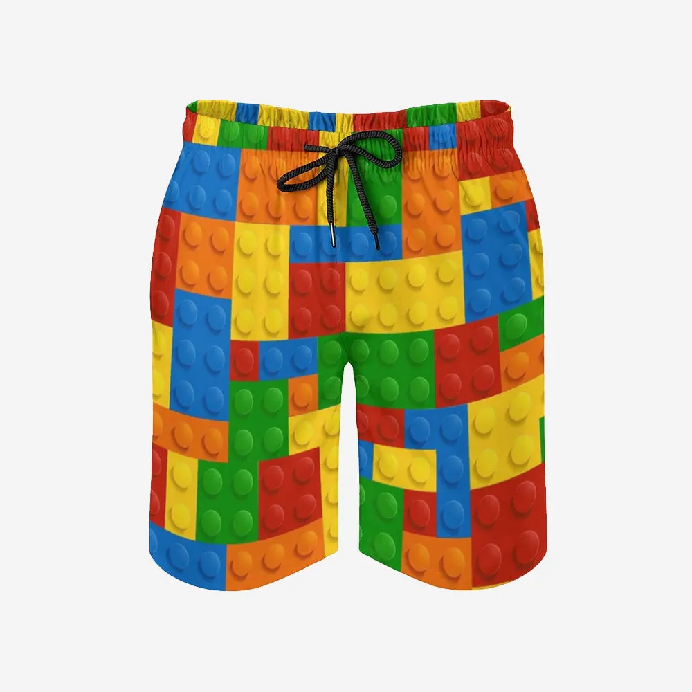 Men's Brick Print Sports Fashion Board Shorts 2307100799