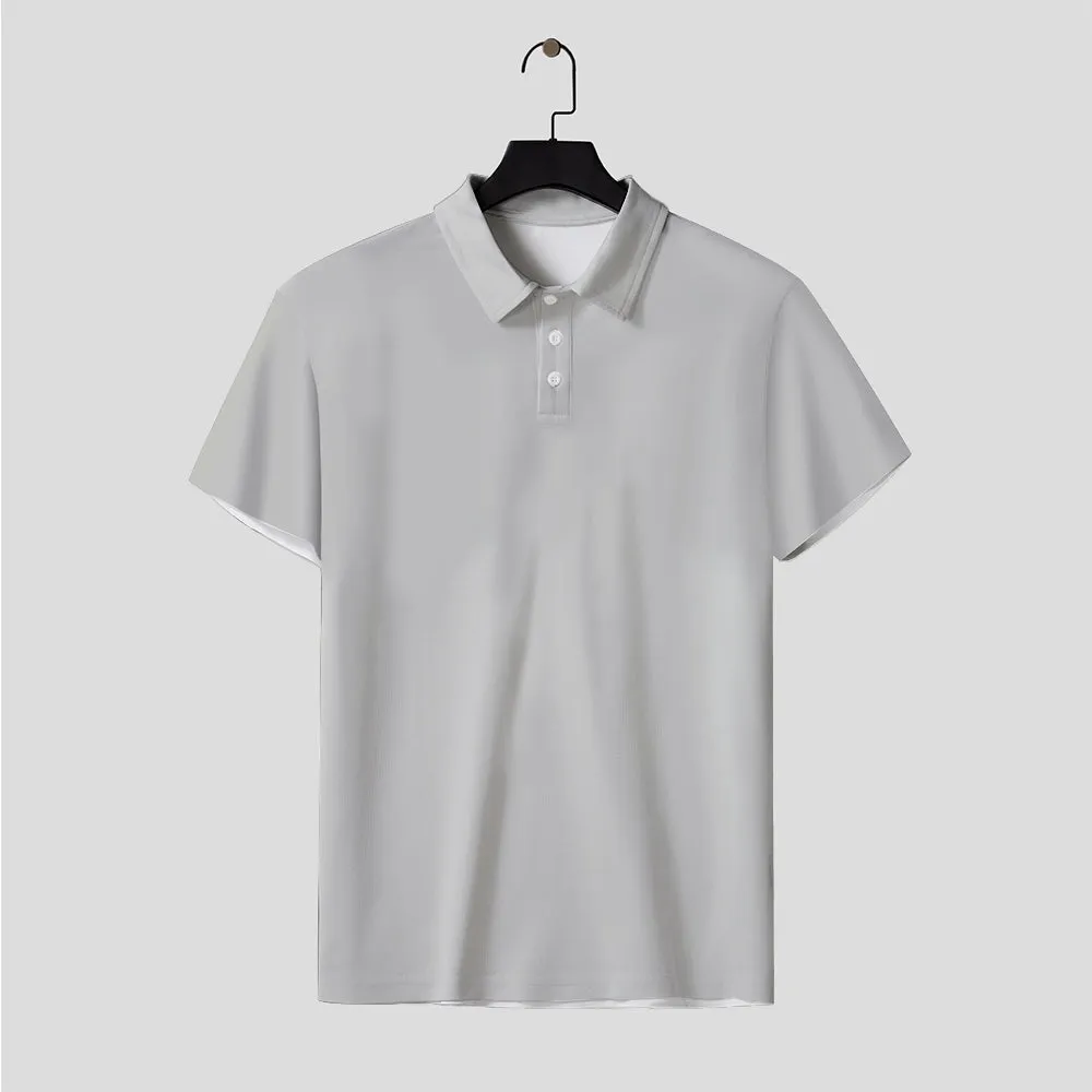 Men's Button Down Short Sleeve Polo 2407000374