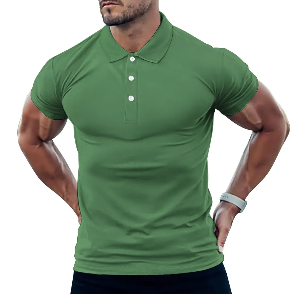 Men's Button Down Short Sleeve Polo 2407000374