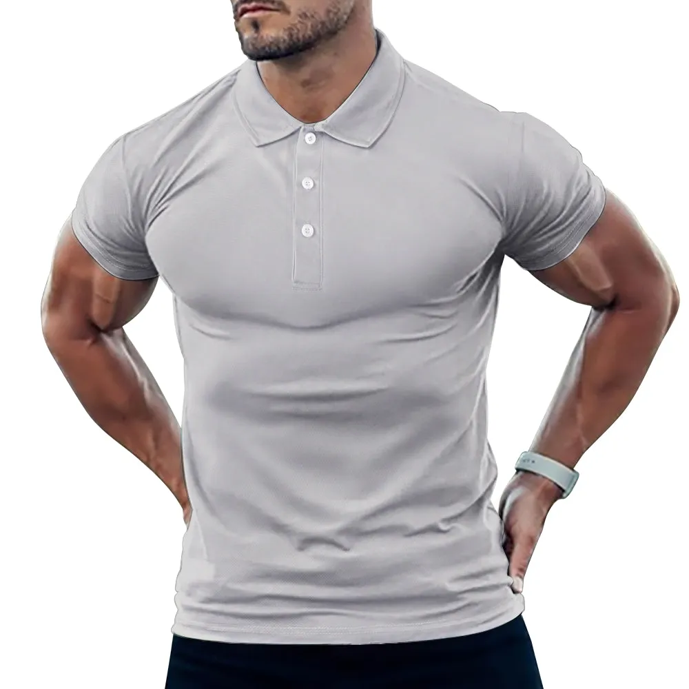 Men's Button Down Short Sleeve Polo 2407000374