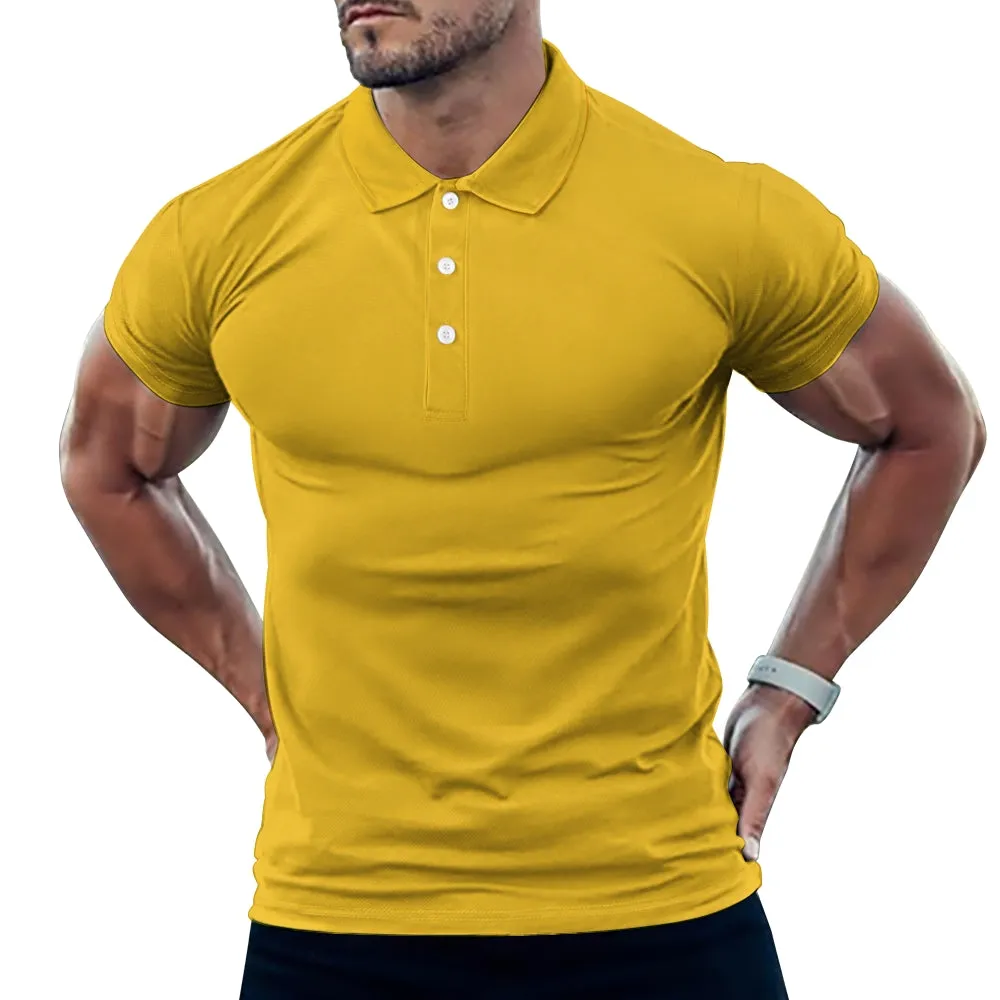 Men's Button Down Short Sleeve Polo 2407000374