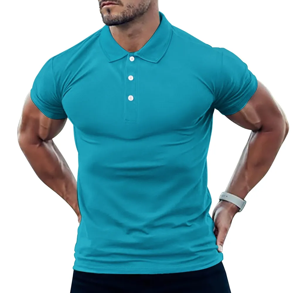 Men's Button Down Short Sleeve Polo 2407000374