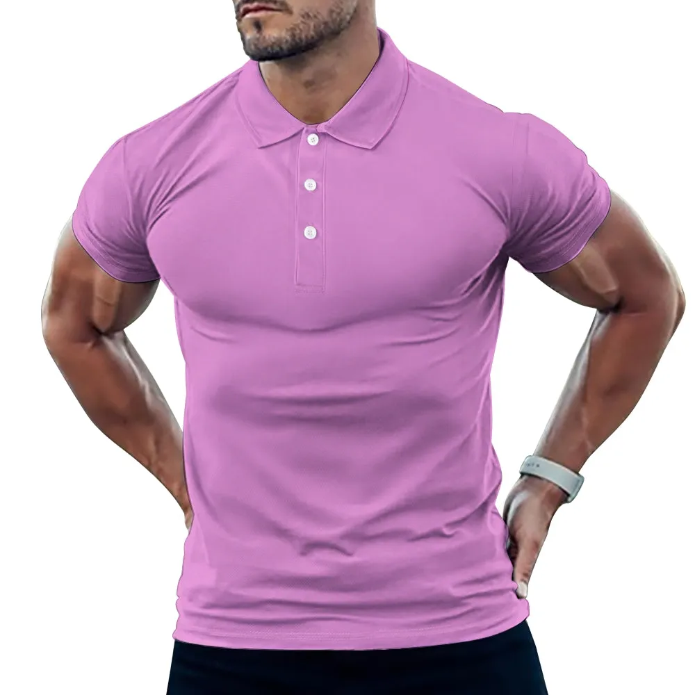 Men's Button Down Short Sleeve Polo 2407000374