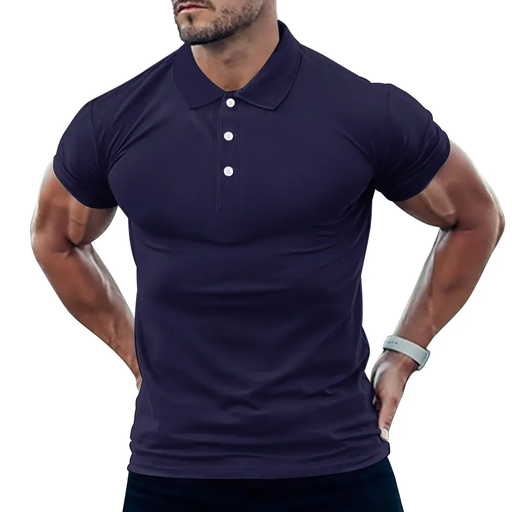Men's Button Down Short Sleeve Polo 2407000374