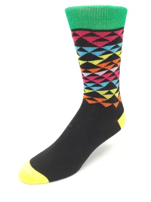 Men’s Casual Crew Dress Socks - Argyle Print