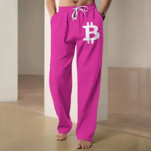 Men's Casual Letter "B" Print Pattern Pants 2411000753