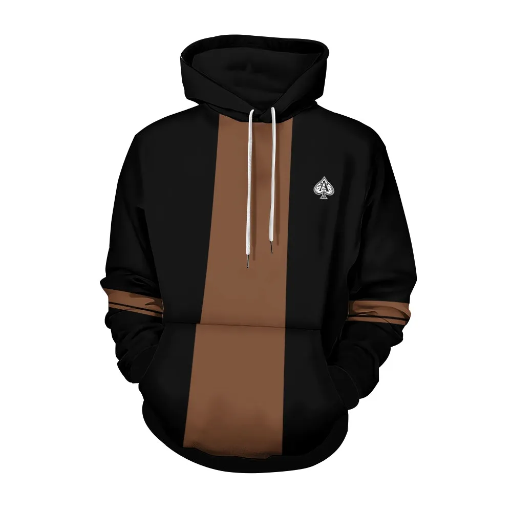 Men's Casual Long Sleeve Color Block Hoodie 2410008649