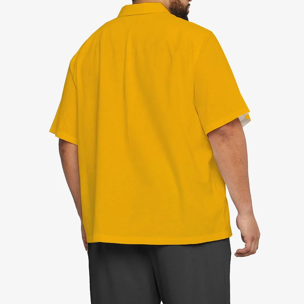 Men's Casual Star Chest Pocket Short Sleeve Shirt 2309000381