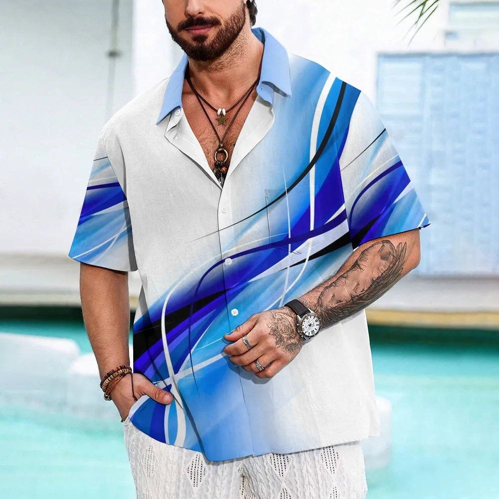 Men's Gradient Casual Short Sleeve Shirt 2310000896