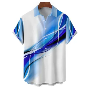 Men's Gradient Casual Short Sleeve Shirt 2310000896