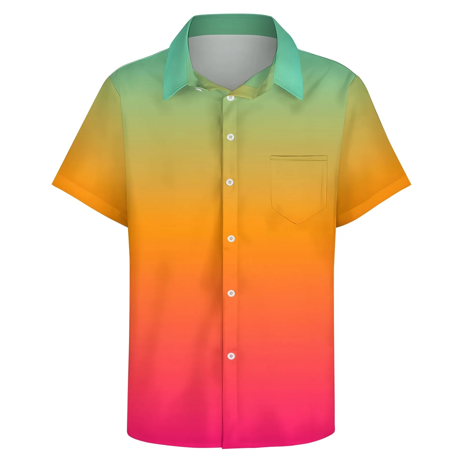 Men's Gradient Casual Short Sleeve Shirt 2403000193
