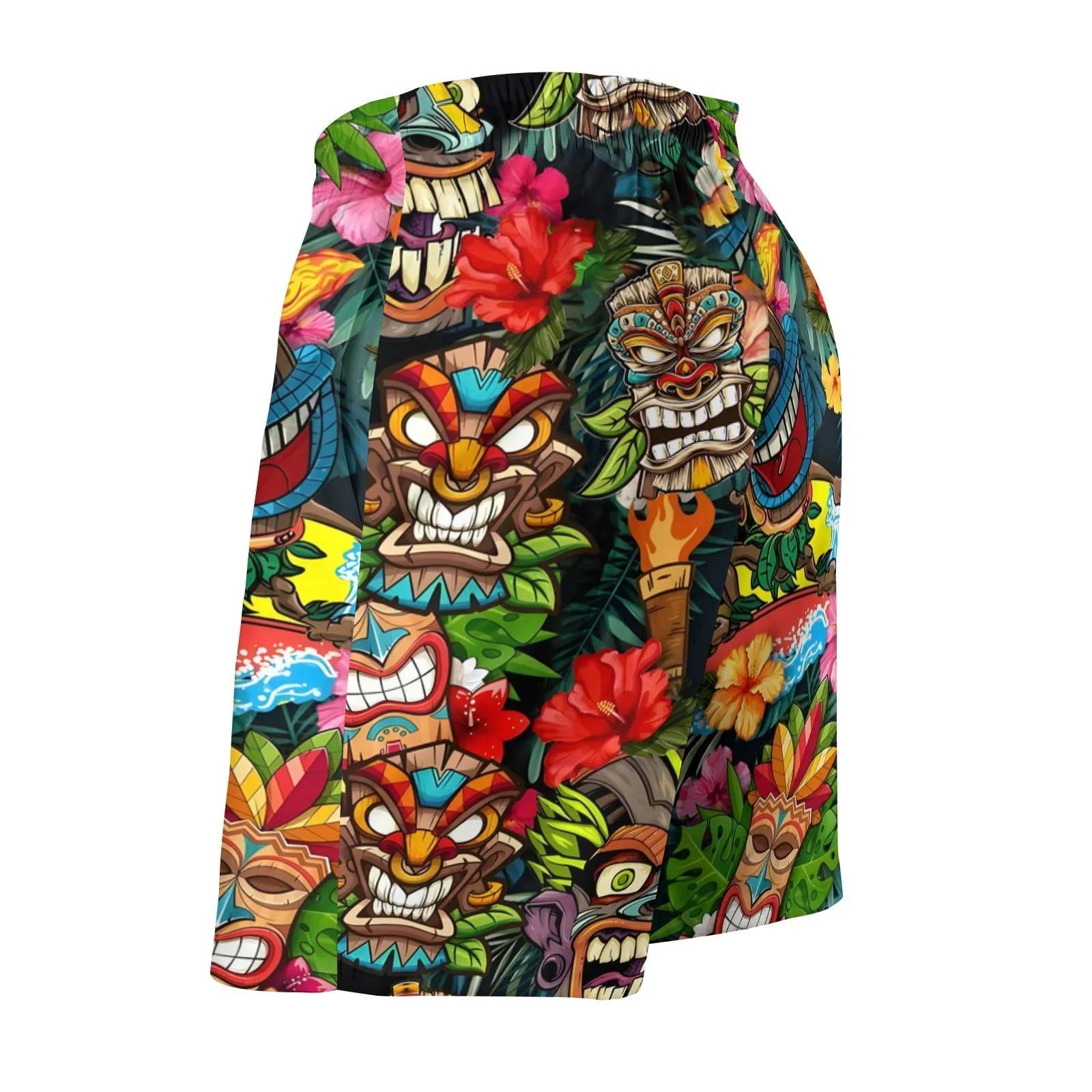 Men's Quick-Drying Multi-Color Tiki Art Print Shorts 2409004353