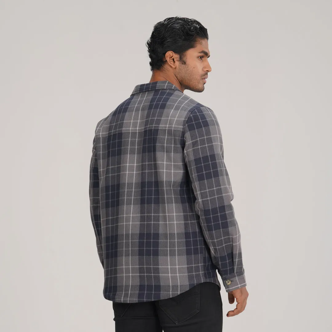 Mens Shacket Grey Check