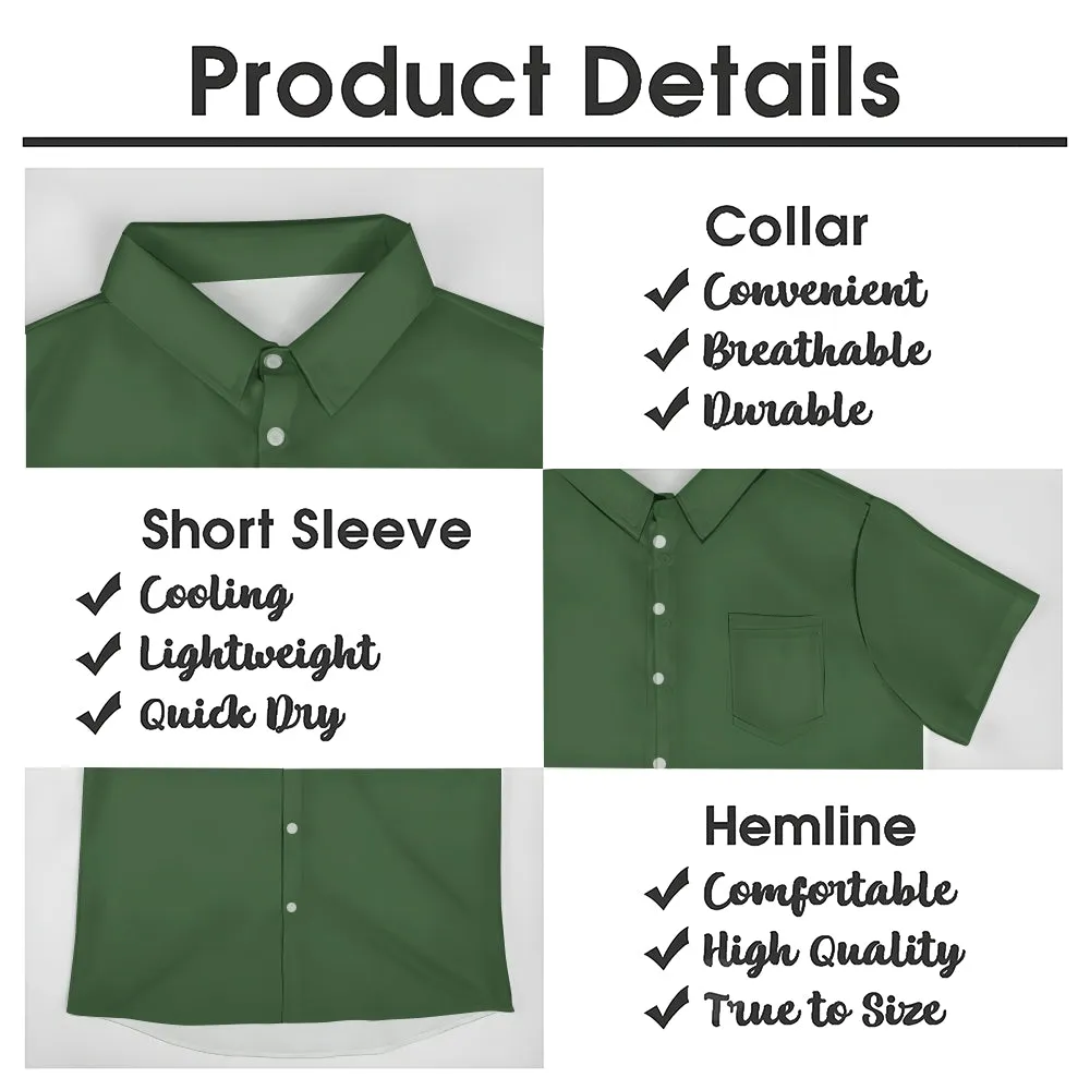 Men's Solid Color Casual Short Sleeve Shirt 2312000443