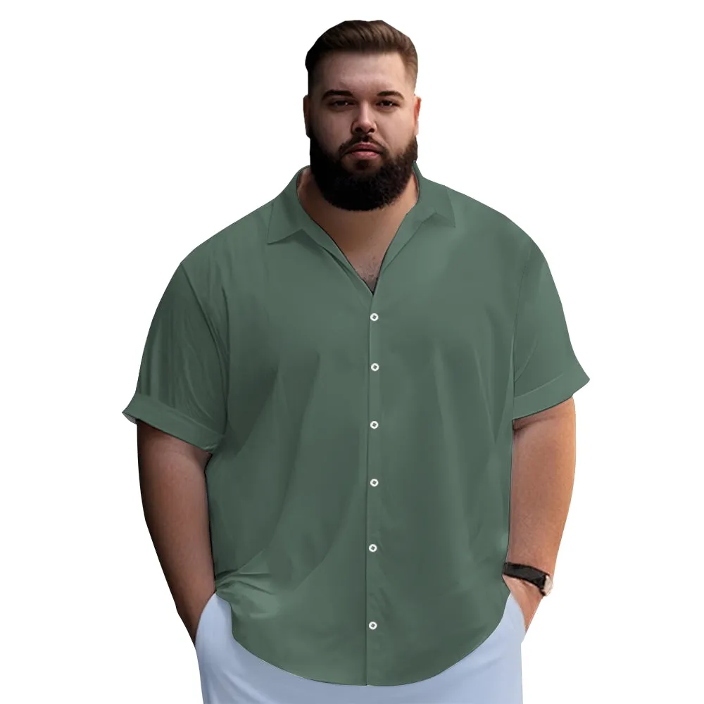 Men's Solid Color Casual Short Sleeve Shirt 2312000443
