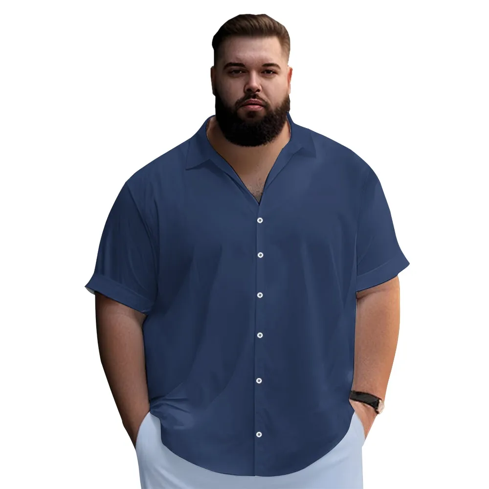 Men's Solid Color Casual Short Sleeve Shirt 2312000443