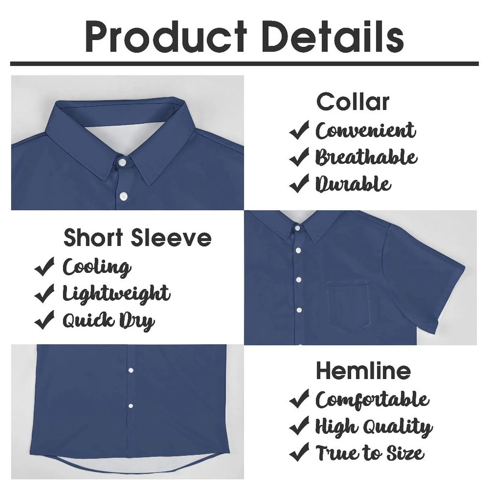 Men's Solid Color Casual Short Sleeve Shirt 2312000443
