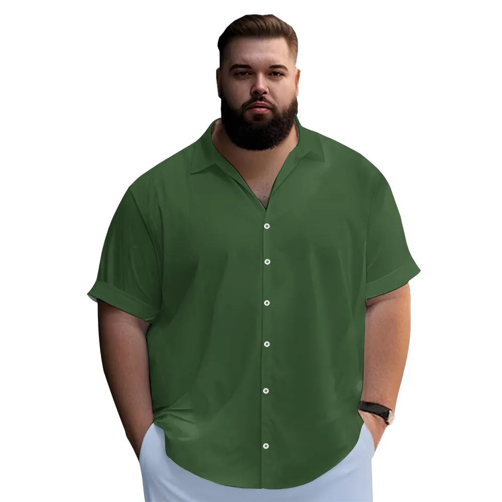 Men's Solid Color Casual Short Sleeve Shirt 2312000443
