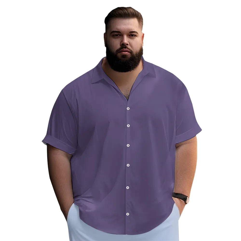 Men's Solid Color Casual Short Sleeve Shirt 2312000443