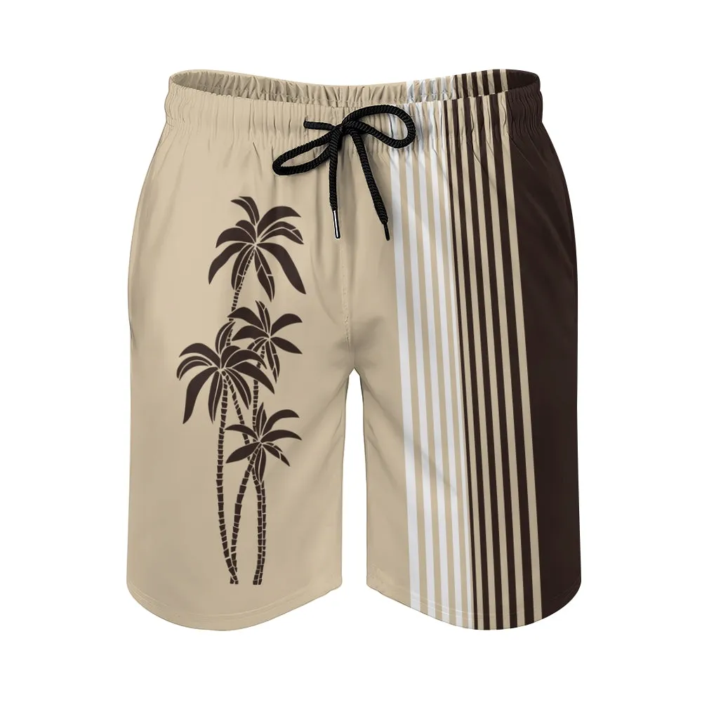 Men's Sports Coconut Palm Stripes Shorts 2401000165
