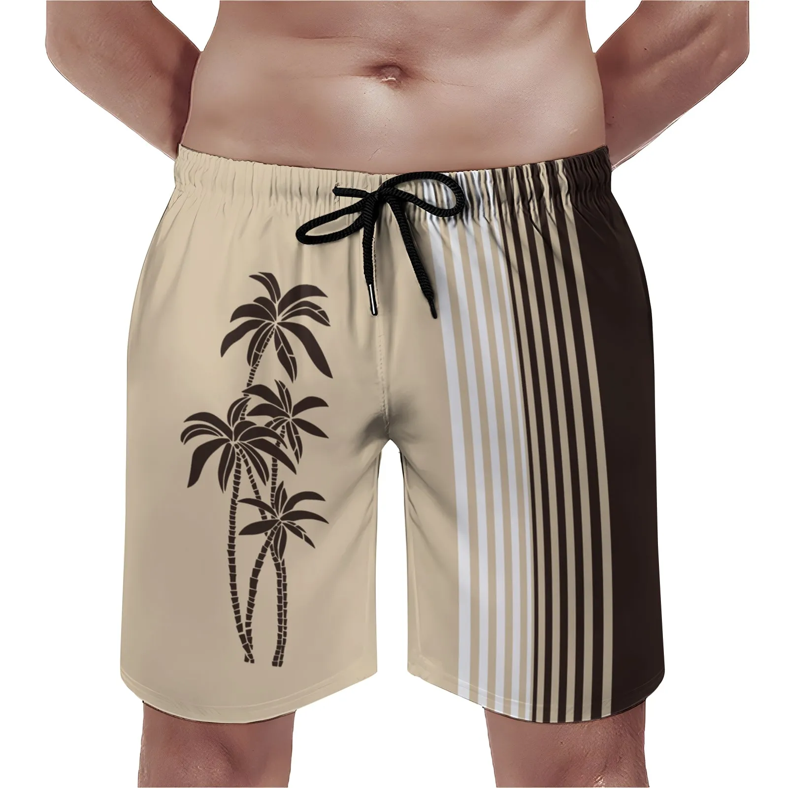 Men's Sports Coconut Palm Stripes Shorts 2401000165