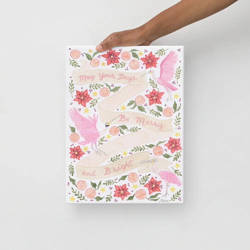 Merry & Bright Spoonbills Canvas