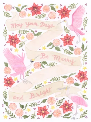 Merry & Bright Spoonbills Canvas