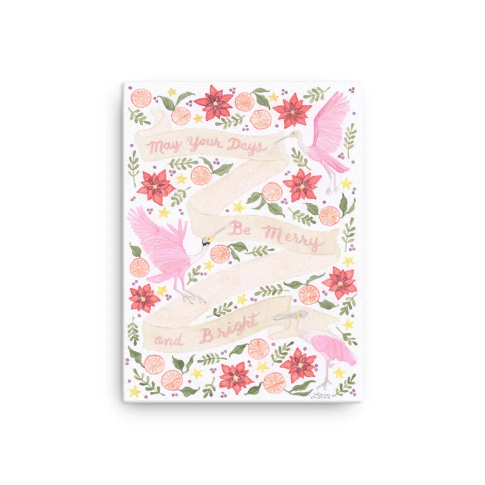 Merry & Bright Spoonbills Canvas