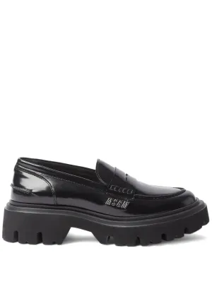 MSGM polished leather penny loafers